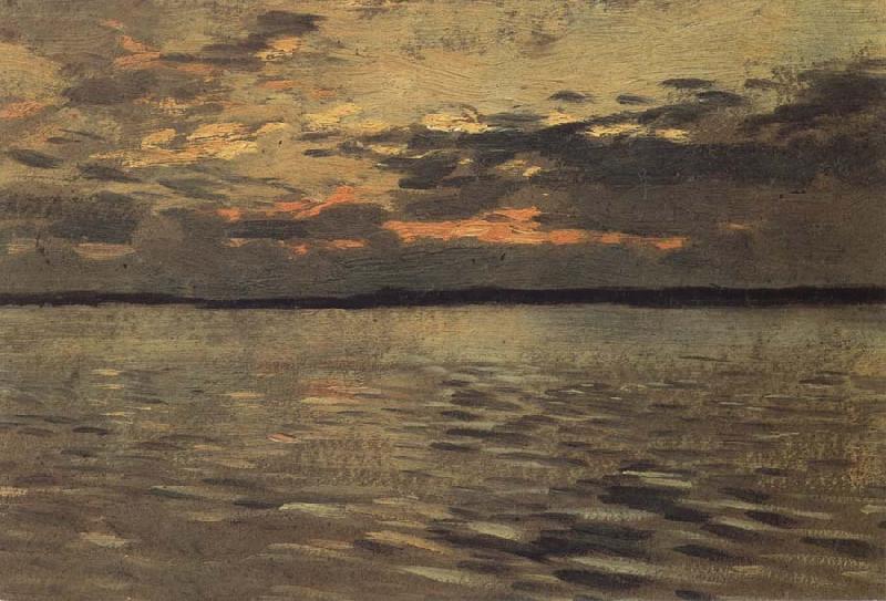 Levitan, Isaak Lake evening oil painting picture